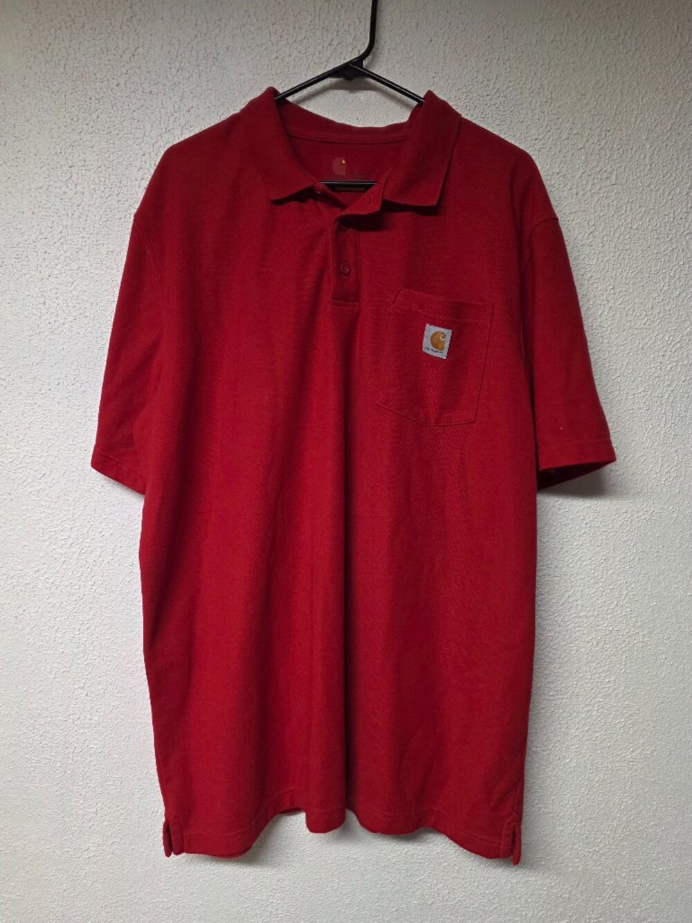 Mens Carhartt Red Polo Shirt Size XL Tall Original Fit